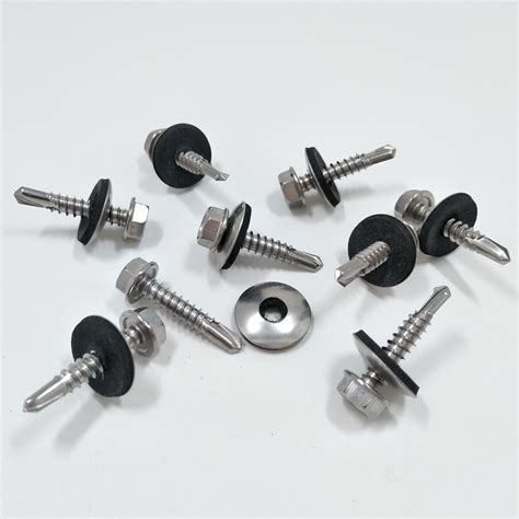 sheet metal screws with rubber washers|stainless steel screws neoprene washer.